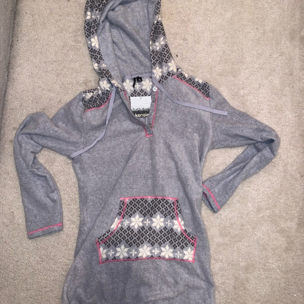 Long fleece hoodie, M